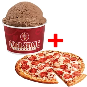 LOVERS COMBO (Cold Stone Ice Cream and Domino's Pizza )